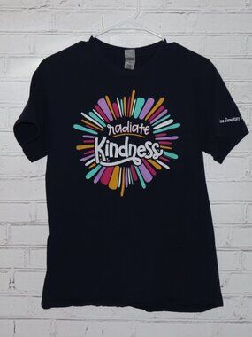 🌈 “Radiate Kindness” Graphic Tee · Gildan Heavy Cotton · Size M · Reese